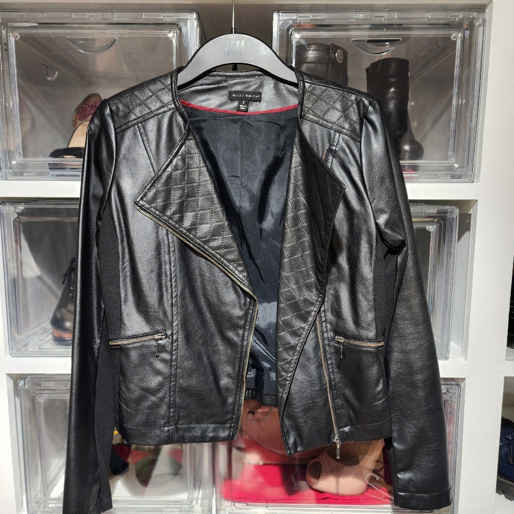 Willi Smith leather Motto jacket